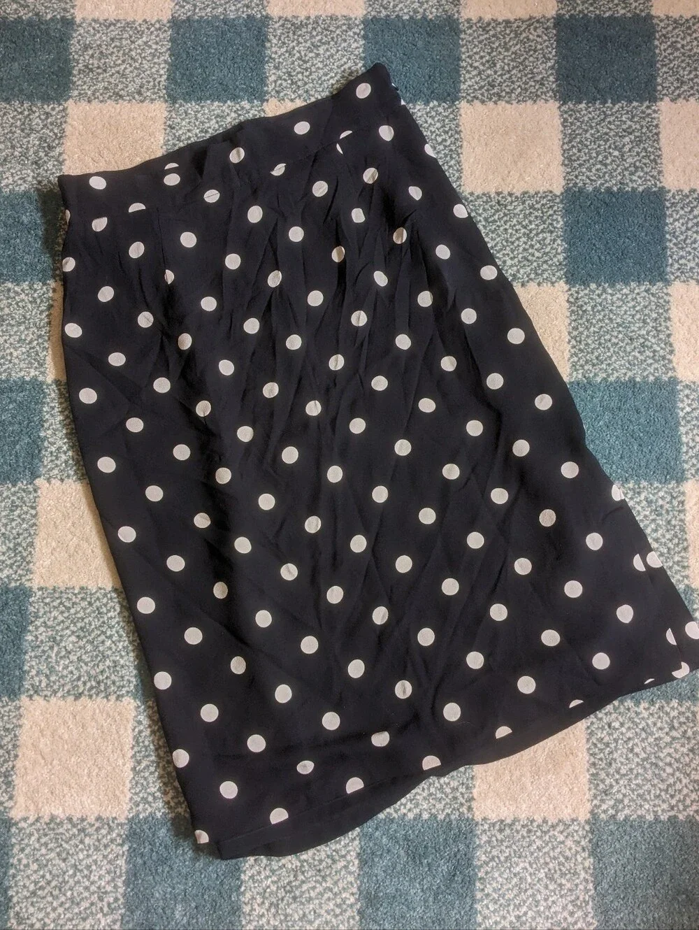 Vintage The Limited 100% Silk Polka Dot Pencil Midi Skirt Size 6